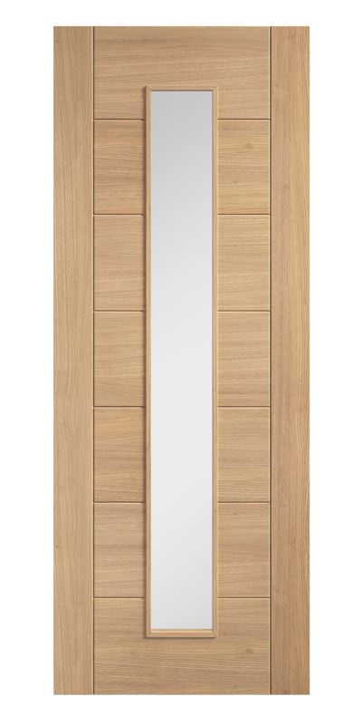 Oak Carini Long Light Glazed Pre-Finished Internal Door