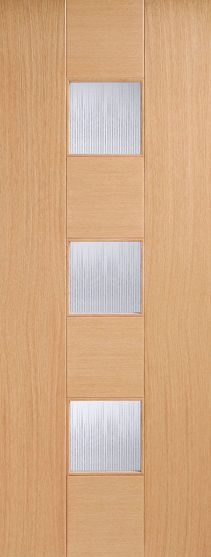 Oak Catalonia Glazed 3 Light Pre-Finished Internal Door Internal Door LPD Doors 
