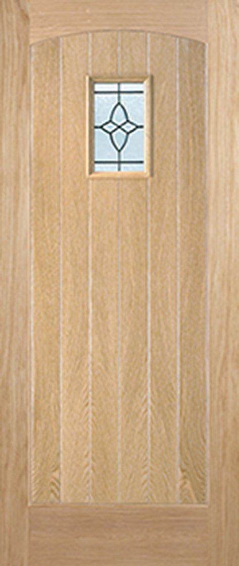 Oak Cottage Glazed 1 Light Unfinished External Door