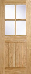 Oak Cottage Glazed 4 Light Unfinished External Door External Door LPD Doors 
