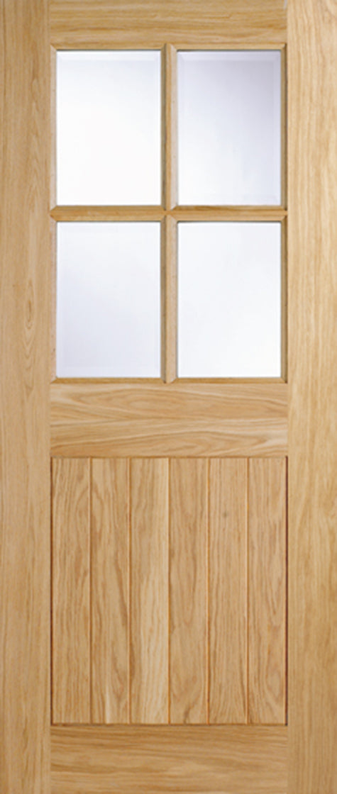 Oak Cottage Glazed 4 Light Unfinished External Door