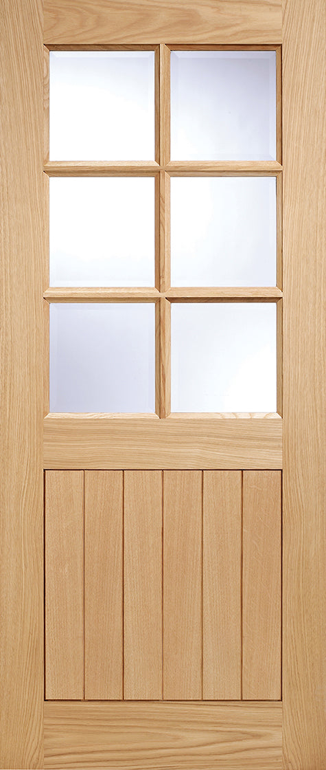 Oak Cottage Glazed 6 Light Unfinished External Door