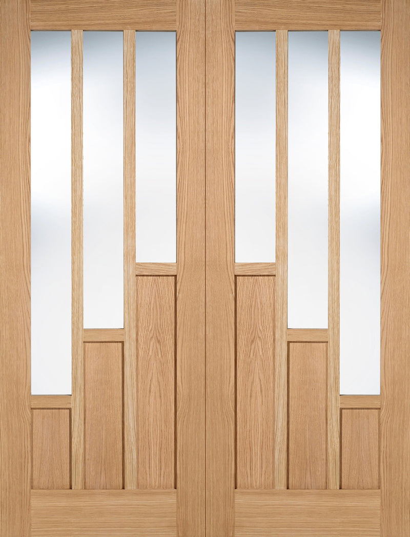 Oak Coventry Glazed 3 Light Pairs Unfinished Unfinished Room Divider Room Divider LPD Doors 