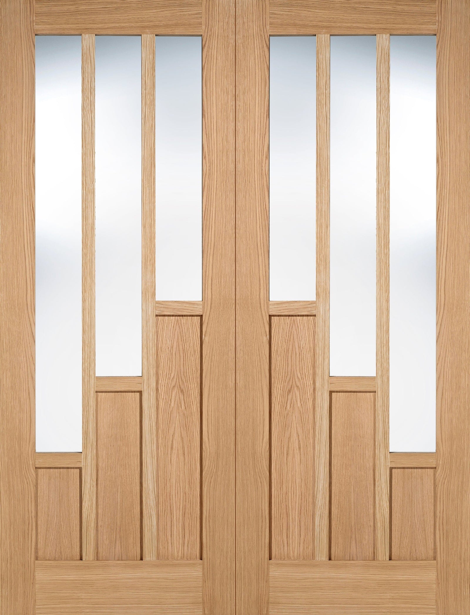 Oak Coventry Glazed 3 Light Pairs Pre-Finished Room Divider Room Divider LPD Doors 