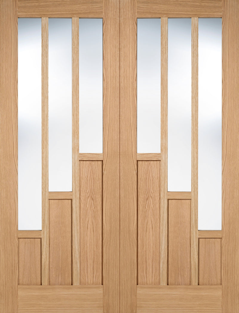 Oak Coventry Glazed 3 Light Pairs Pre-Finished Room Divider