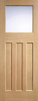 Oak DX 30s Style Glazed 1 Light Unfinished Internal Door Internal Door LPD Doors 