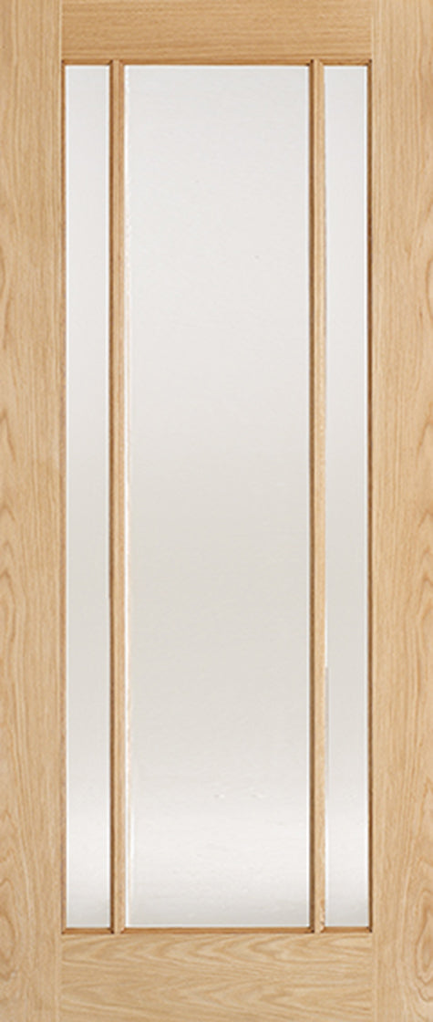 Oak Lincoln Glazed 3 Light Clear Glass Unfinished Internal Door