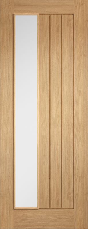 Oak Mexicano Clear Glazed Offset Pre-Finished Internal Door Internal Door LPD Doors 