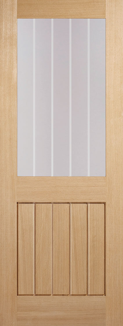 Oak Mexicano Glazed Half Light Unfinished Internal Fire Door FD30