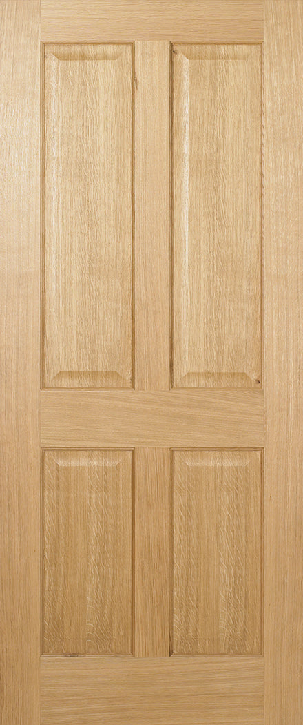 Oak Regency 4 Panel Pre-Finished Internal Fire Door FD30