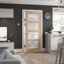 Shaker Oak 4 Light Glazed Obscure Glass Pre-Finished Internal Door Internal Door LPD Doors 