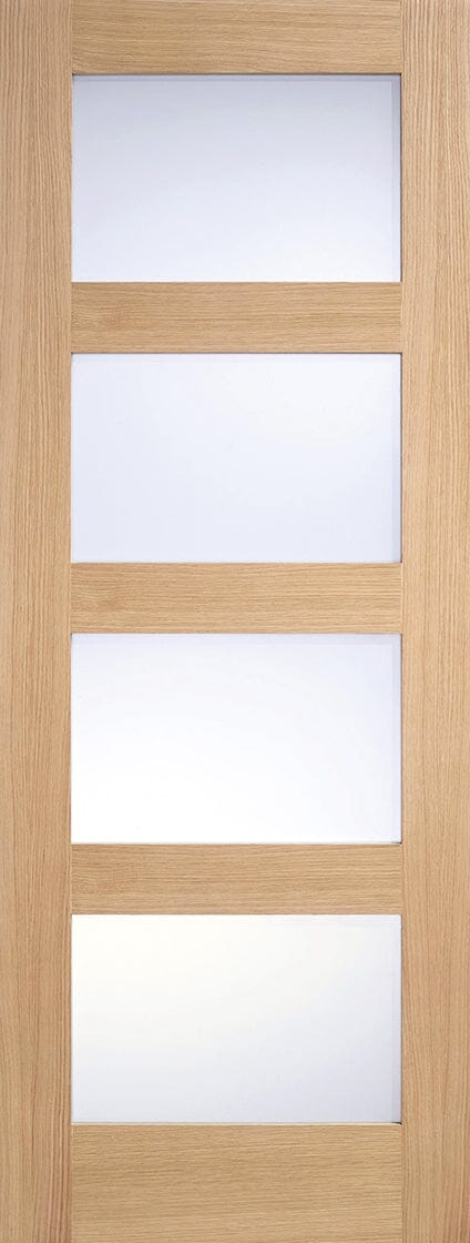 Shaker Oak 4 Light Glazed Obscure Glass Pre-Finished Internal Door Internal Door LPD Doors 