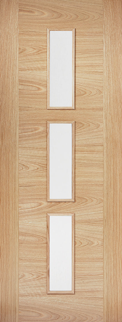 Oak Sofia Glazed 3 Light Pre-Finished Internal Door