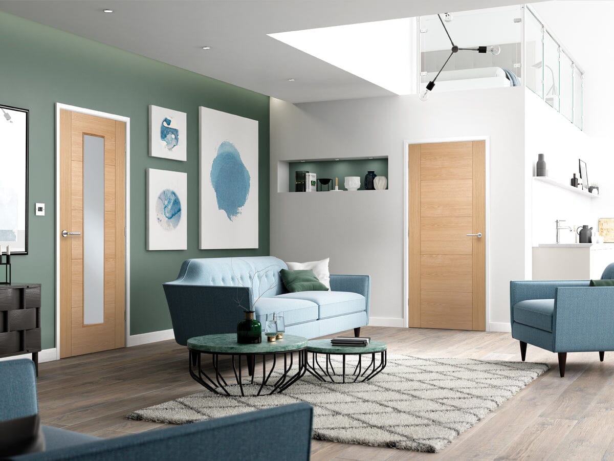 Oak Vancouver Long Light Pre-Finished Internal Fire Door FD30 Internal Fire Door LPD Doors 