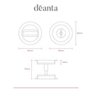 Pocket Door Round Bathroom Lock - Satin Chrome Pocket Door Pocket Door Deanta 