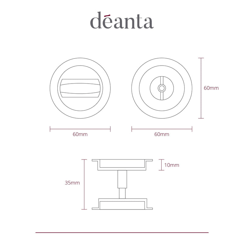 Pocket Door Round Bathroom Lock - Satin Chrome Pocket Door