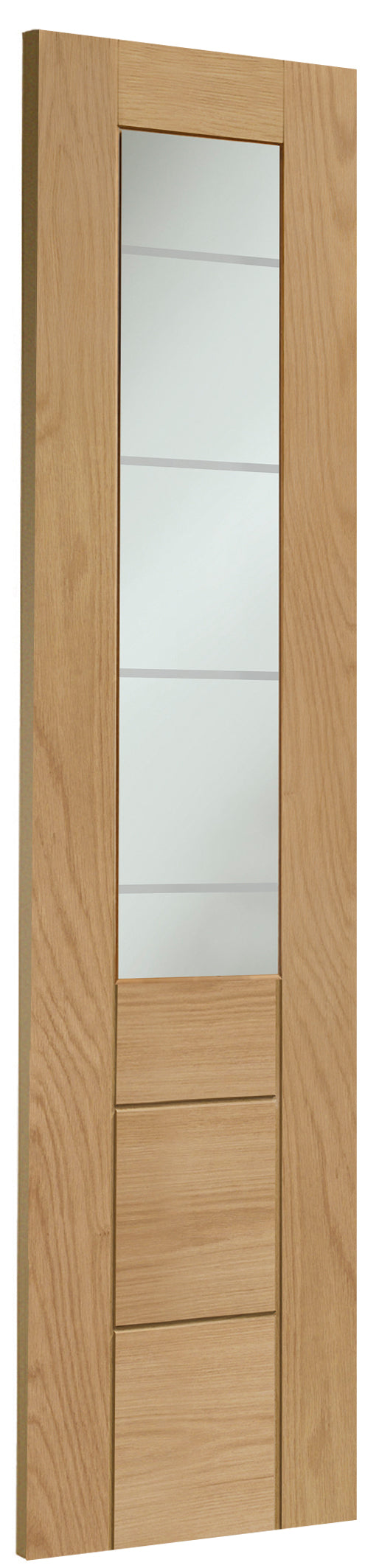 Palermo 2XG Pre-Finished Internal Oak Door with Clear Etched Glass