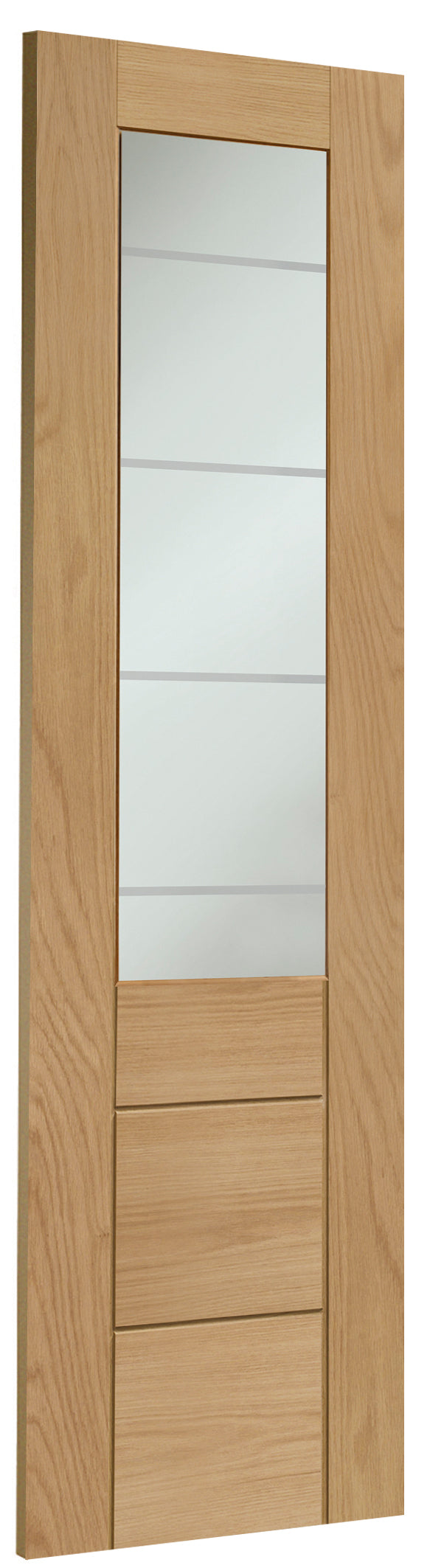 Palermo 2XG Pre-Finished Internal Oak Door with Clear Etched Glass