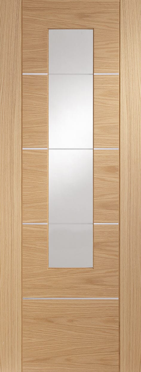 Portici Pre-Finished Internal Oak Door with Clear Glass Internal Door XL Joinery 1981 x 686 x 35mm (27") 