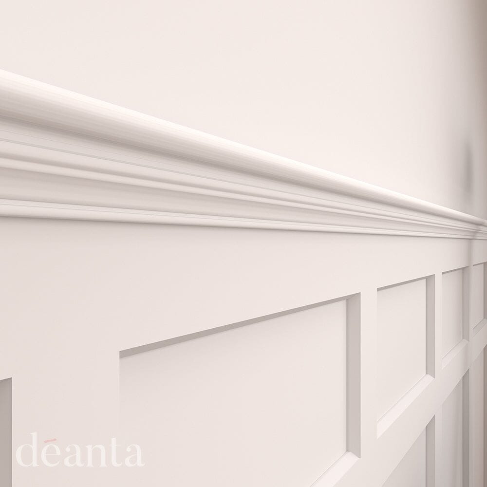 White Primed Bullnose Moulding Wall Panelling Deanta 
