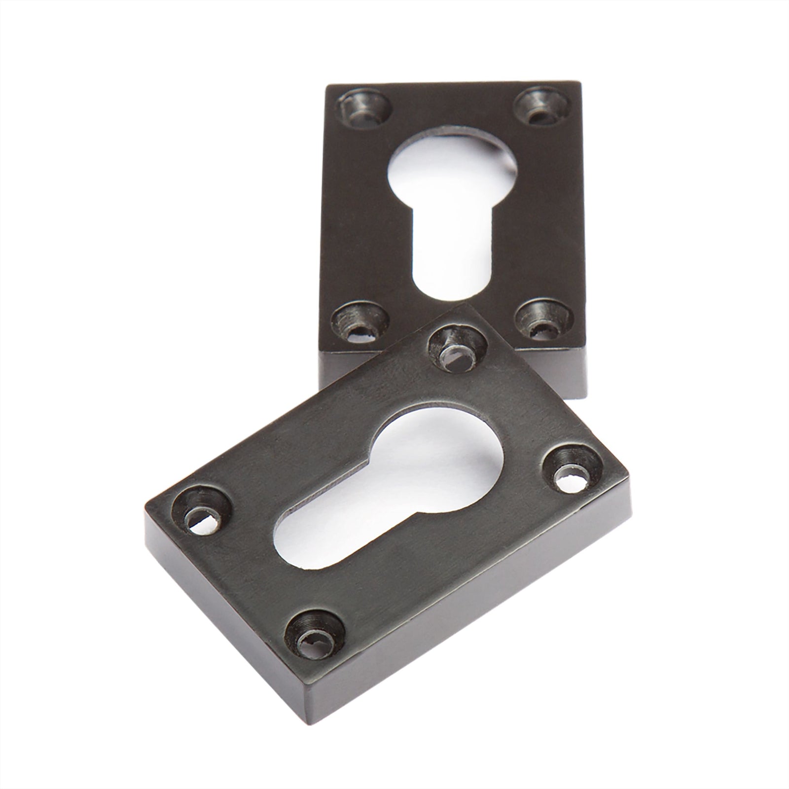 Rectangle Escutcheon Pair Matt Black Finish Hardware Deanta 