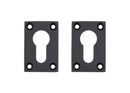 Rectangle Escutcheon Pair Matt Black Finish Hardware Deanta 