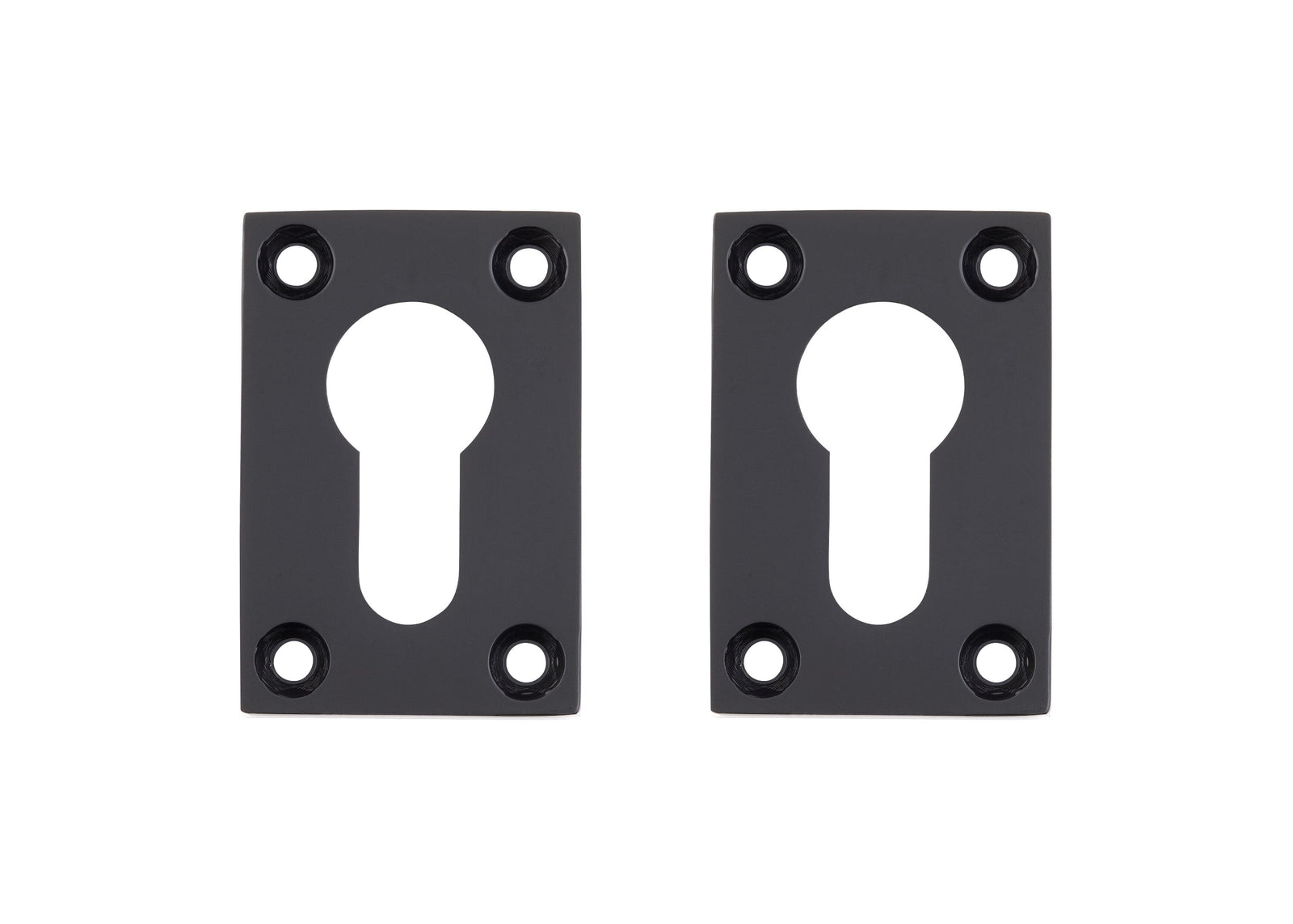 Rectangle Escutcheon Pair Matt Black Finish Hardware Deanta 