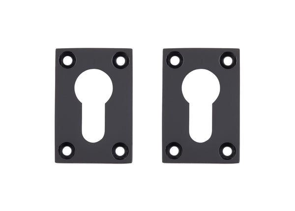 Rectangle Escutcheon Pair Matt Black Finish