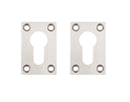 Rectangle Escutcheon Pair Satin Nickel & Chrome Polish Finish Hardware Deanta 