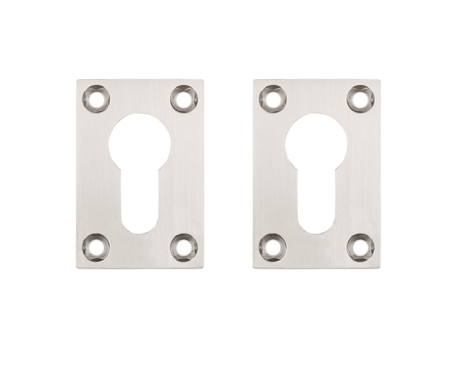 Rectangle Escutcheon Pair Satin Nickel & Chrome Polish Finish Hardware Deanta 