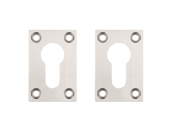 Rectangle Escutcheon Pair Satin Nickel & Chrome Polish Finish Hardware Deanta 