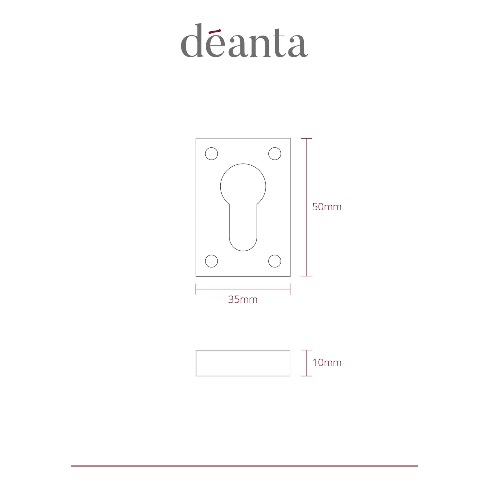 Rectangle Escutcheon Pair Satin Nickel & Chrome Polish Finish Hardware Deanta 
