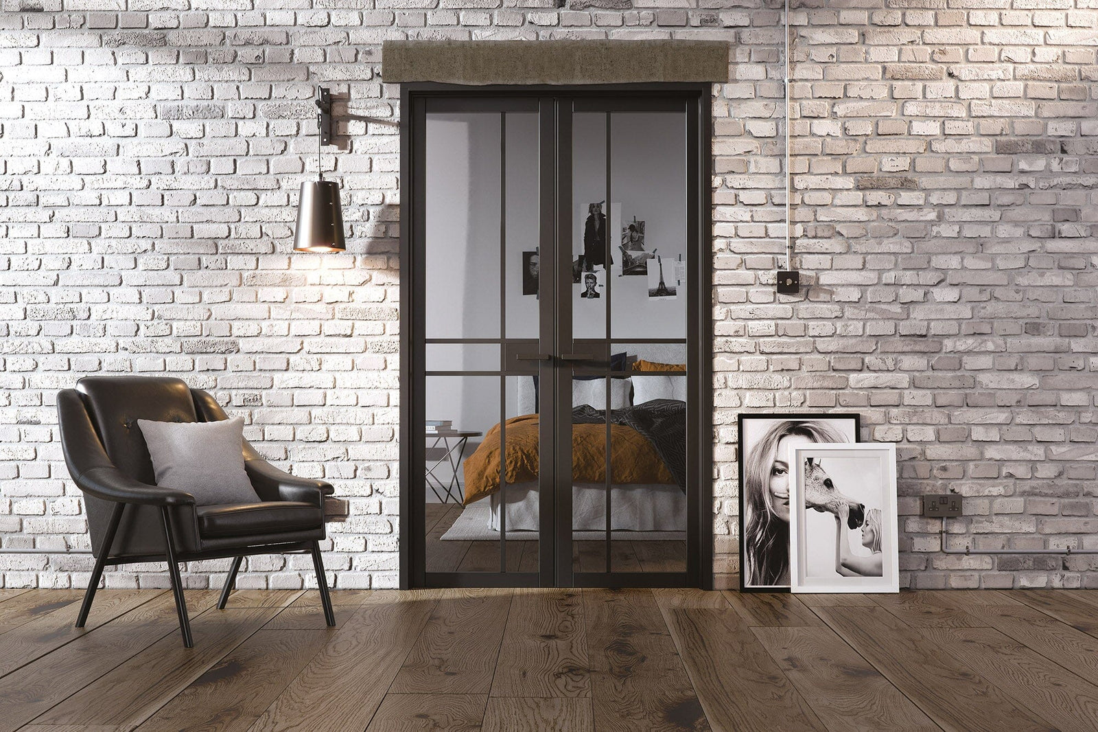 Black Greenwich W4 Room Divider Room Divider LPD Doors 