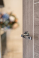 Status Nevada Lever Round Rose in Polished Chrome Lever on Round Rose Atlantic 