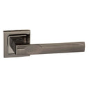 Status Kansas Lever Square Rose in Black Nickel Lever on Round Rose Atlantic 