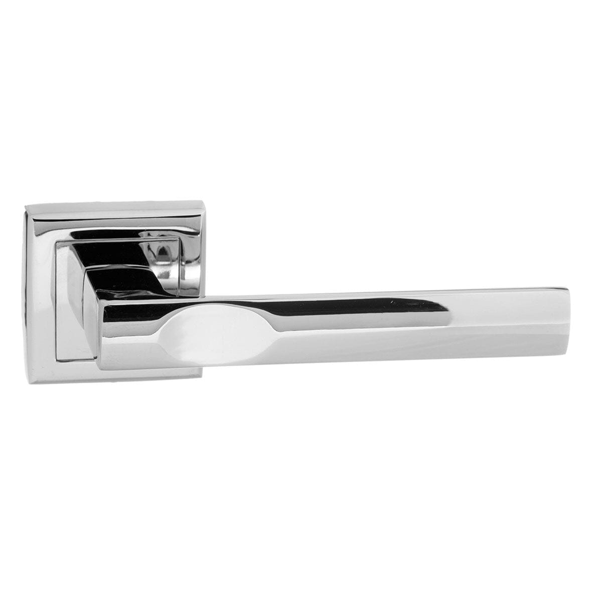 Status Kansas Lever Square Rose (Latch & Hinges Included) Lever on Round Rose Atlantic Set Polished Chrome 
