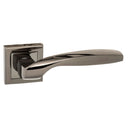 Status Oklahoma Lever Square Rose in Black Nickel Lever on Round Rose Atlantic 