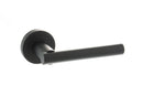 Status Nebraska Lever Round Rose in Matt Black Lever on Round Rose Atlantic 