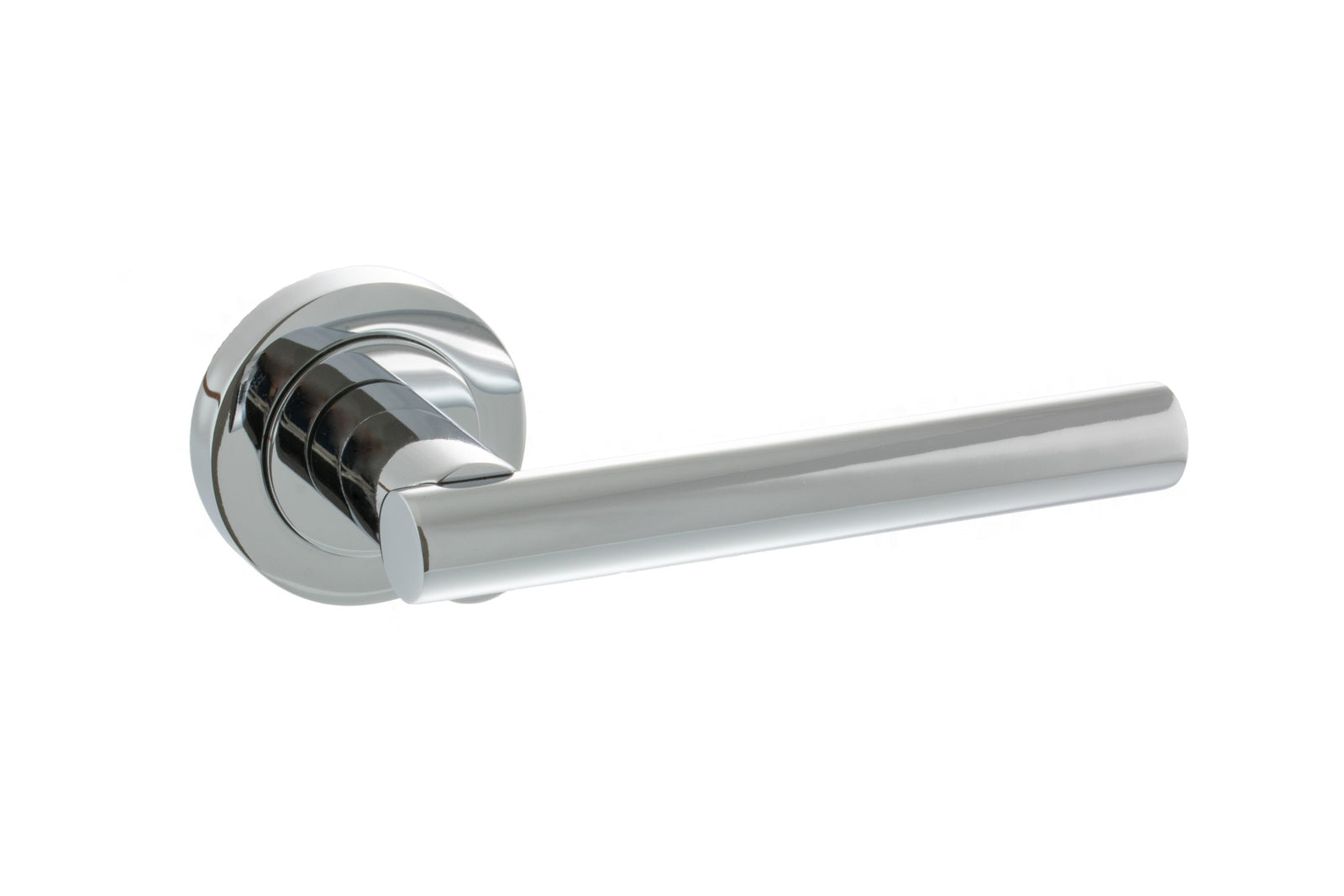 Status Nebraska Lever Round Rose (Latch & Hinges Included) Lever on Round Rose Atlantic Pair Polished Chrome 