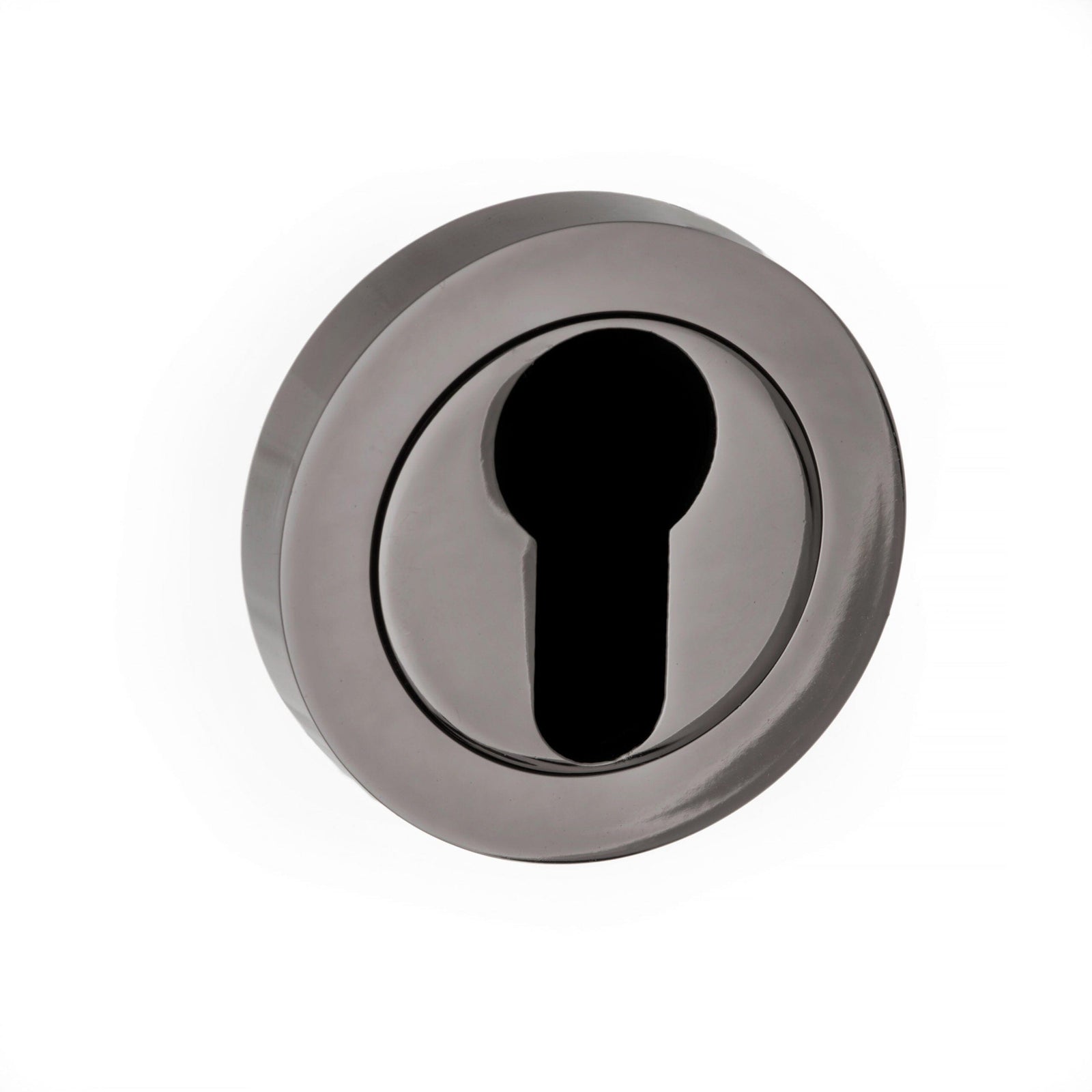Status Euro Escutcheon Round Rose in Black Nickel Escutcheon Atlantic 