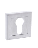 Status Euro Escutcheon Square Rose Escutcheon Atlantic Pair Satin Chrome 