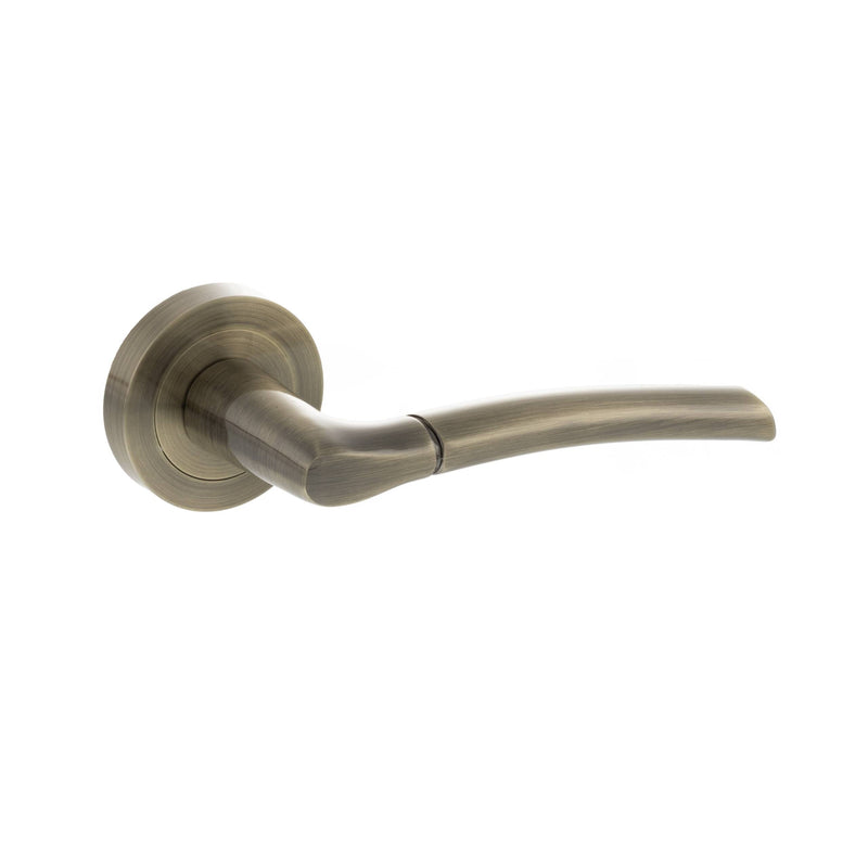 STATUS Indiana Lever Door Handle on Round Rose