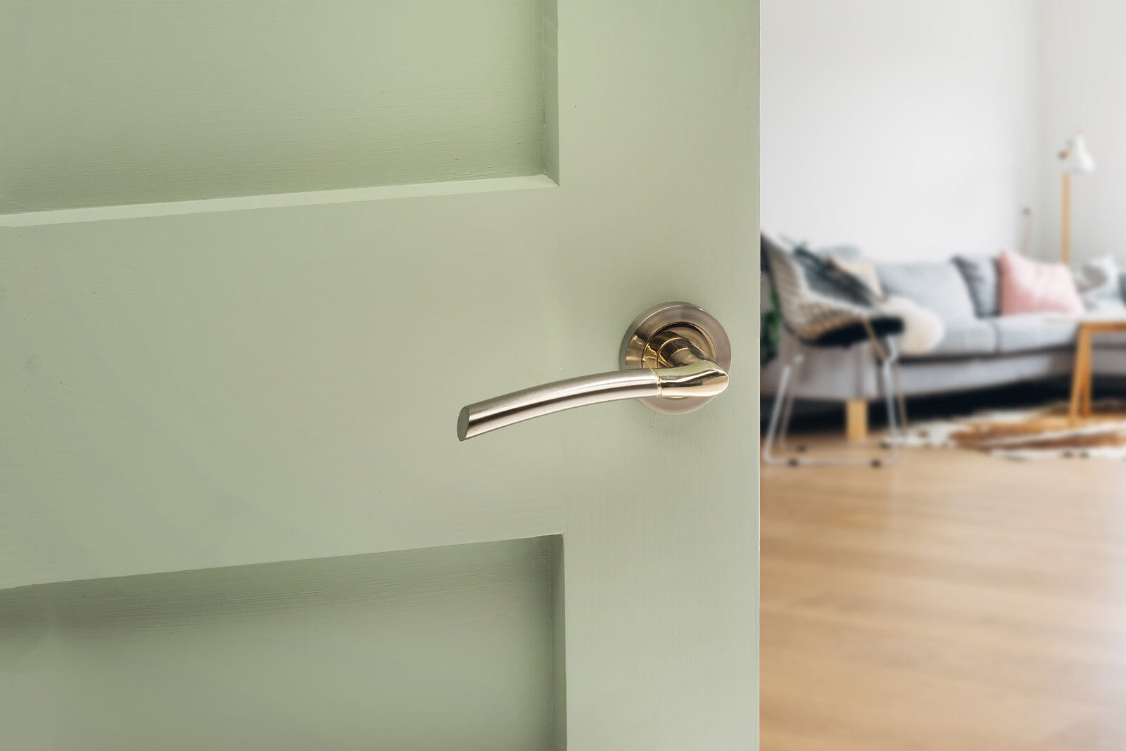 Status Indiana Lever Round Rose (Latch & Hinges Included) Lever on Round Rose Atlantic 