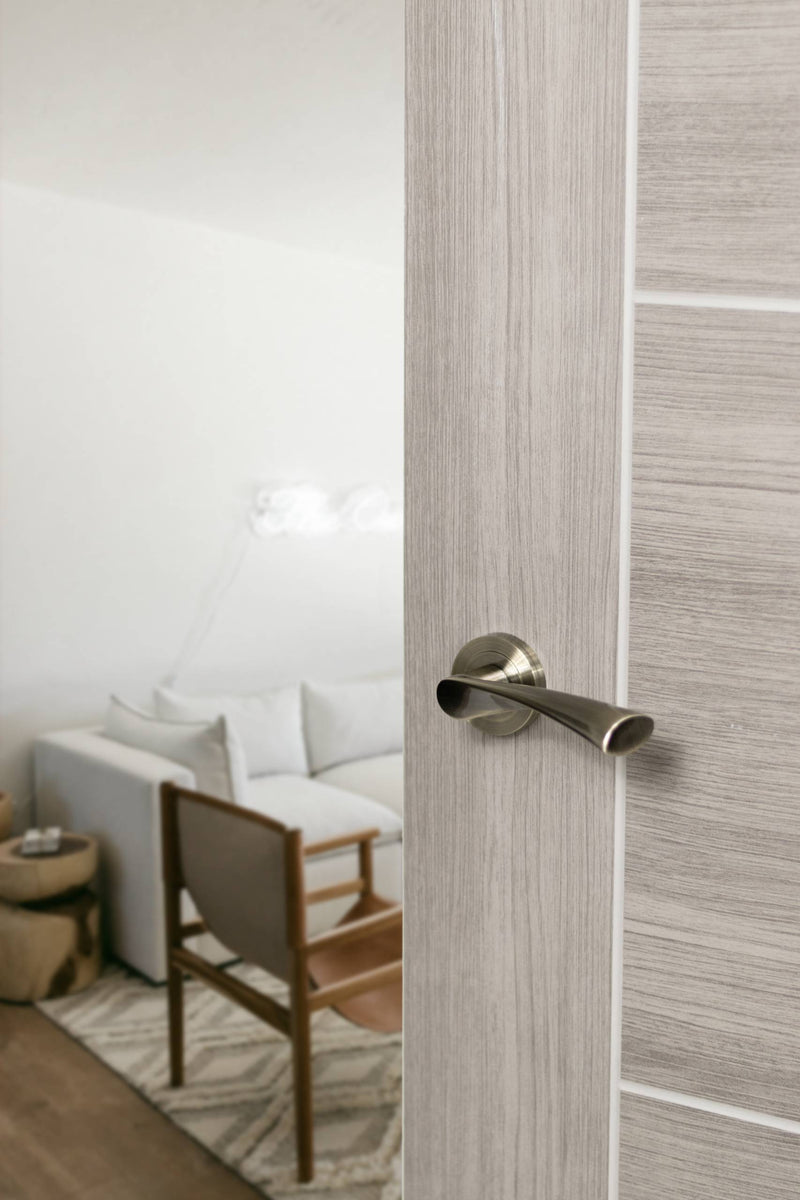 STATUS Colorado Lever Door Handle on Round Rose