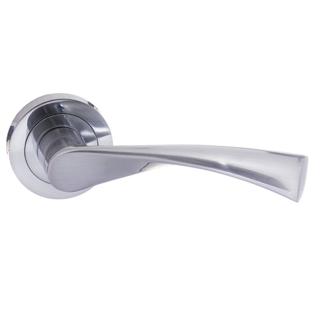 Status Colorado Lever Round Rose (Latch & Hinges Included) Lever on Round Rose Atlantic Set Satin Chrome 
