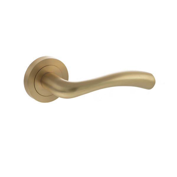 STATUS Texas Lever Door Handle on Round Rose