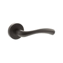 STATUS Texas Lever Door Handle on Round Rose in Urban Dark Bronze Lever Door Handle Atlantic 