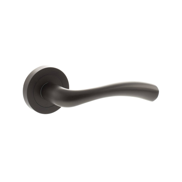 STATUS Texas Lever Door Handle on Round Rose