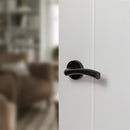 STATUS Texas Lever Door Handle on Round Rose