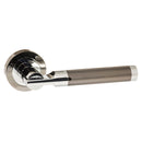 Status Dakota Lever Round Rose in Black Nickel/Polished Chrome Lever on Round Rose Atlantic 